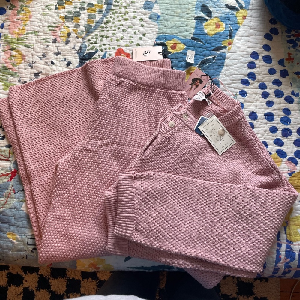 Sincerely Jules Pink Knit Set (pants & sweater)